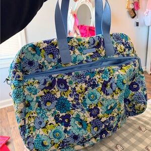 Vera Bradley Blue and Green Floral Travel Bag
